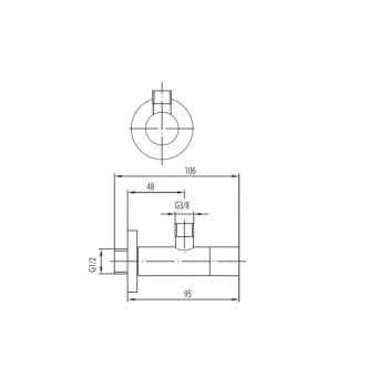 ZAWÓR KUL KĄT 1/2X3/8  Z FILTRM KFA WALEC