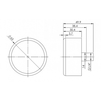 MANOMETR 1/4 RF63AX-0 6BAR KL.2.5 63 538