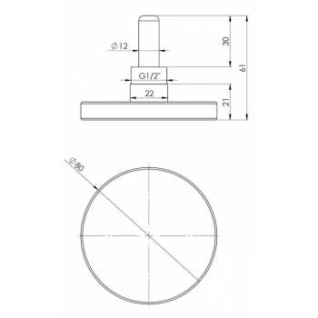 TERMOMETR 1/2 BITH80-0 120°C BIMETALICZNY