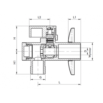 ZAWÓR KUL KĄT 1/2X1/2 Z FILTREM